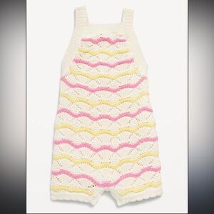 Old navy crochet knit sleeveless onesie baby girl 6-12mo